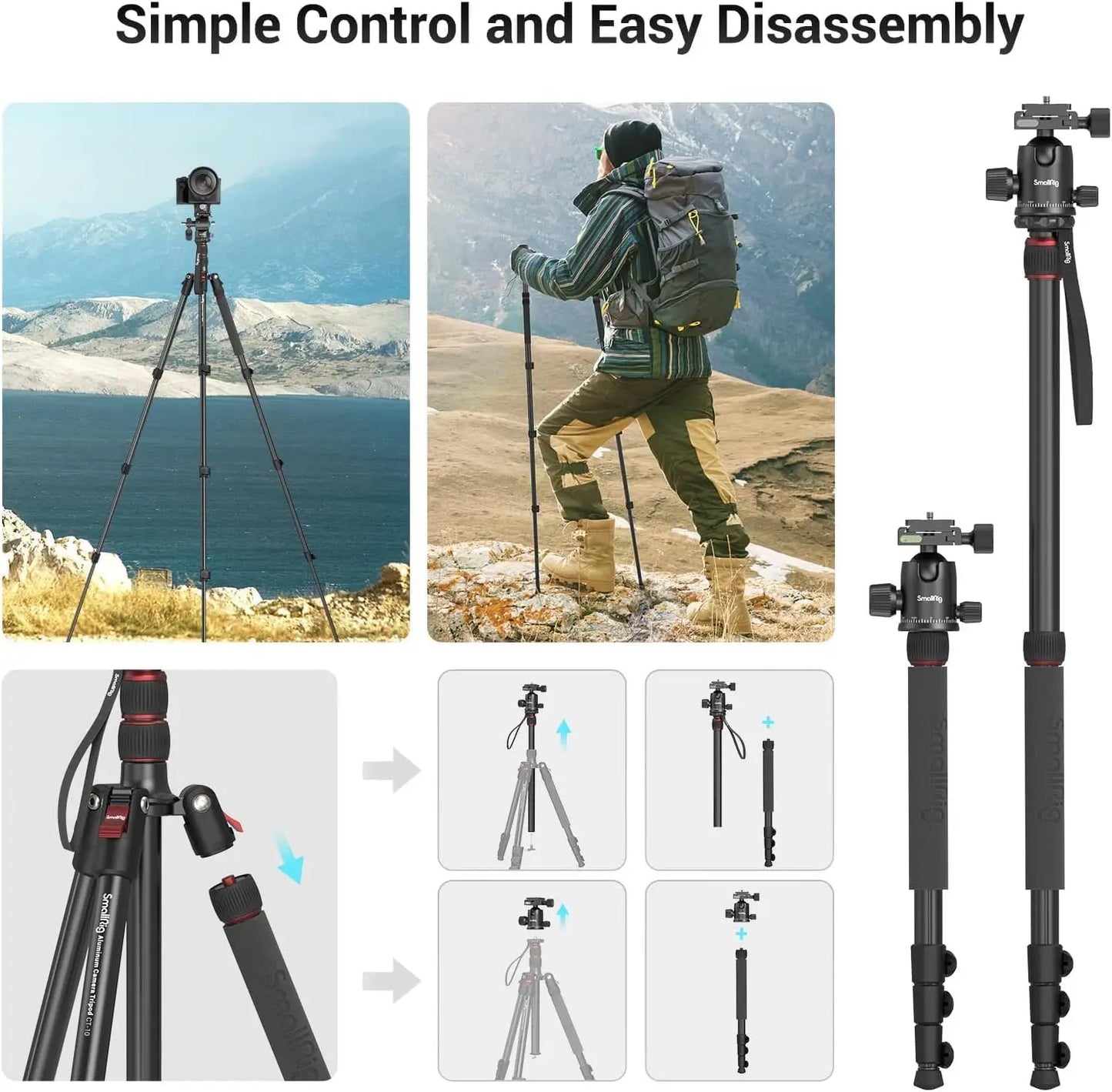 71" Foldable Aluminum Tripod/Monopod
