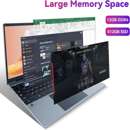 15.6 Inch 12GB DDR4 512GB SSD Intel Laptop
