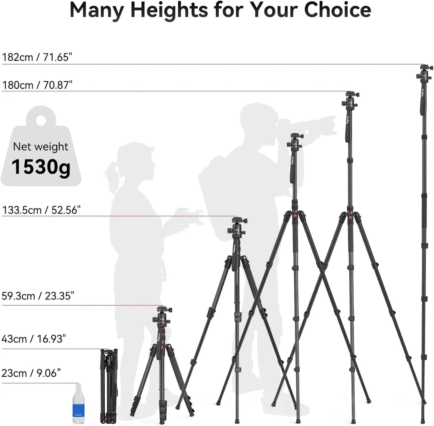 71" Foldable Aluminum Tripod/Monopod