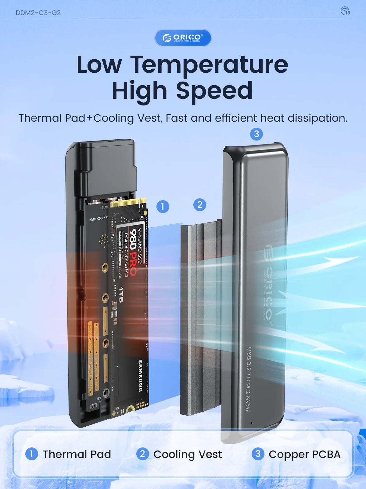 ORICO NVMe SATA Aluminum M.2 SSD Enclosure