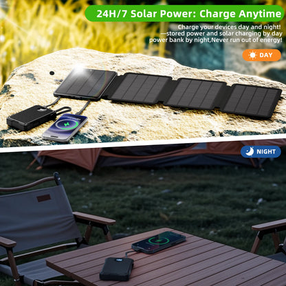 15W Magnetic Wireless 10000mAh Solar Power Bank