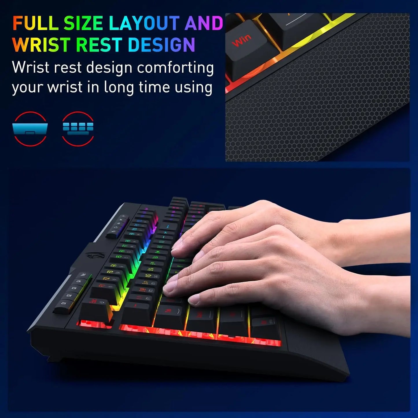 Redragon S151 PRO 3-Mode Wireless Gaming Keyboard