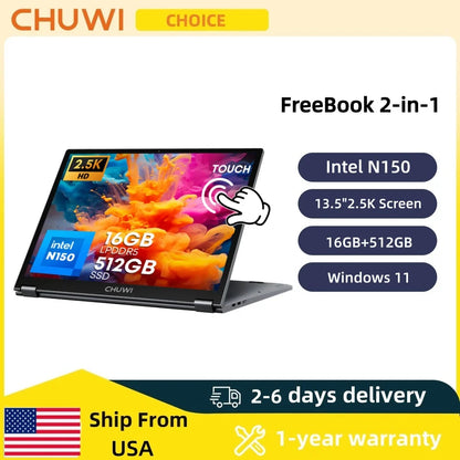CHUWI FreeBook 2-in-1 Laptop 13.5'' Intel