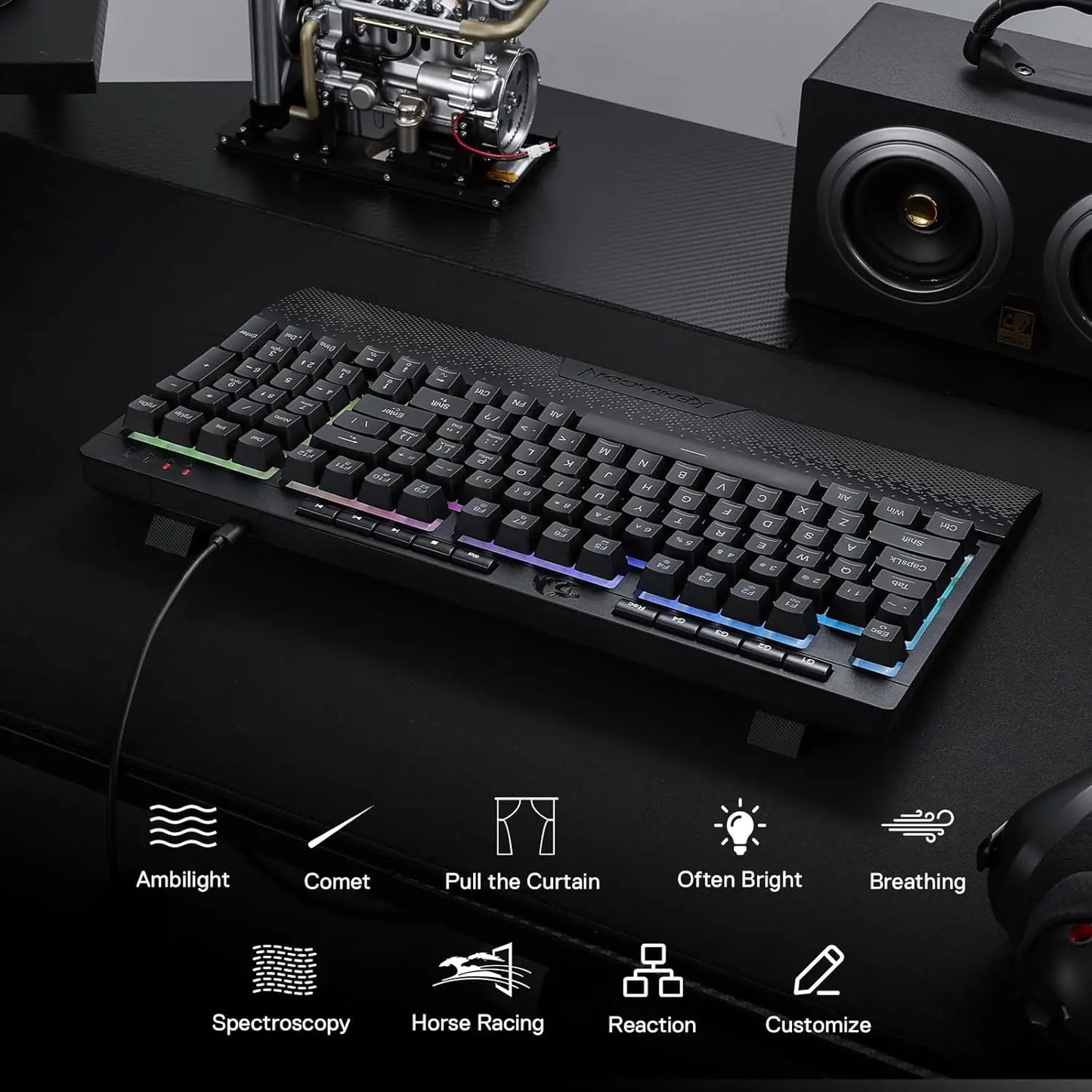 Redragon K515 Shiva RGB Membrane Gaming 98 Keys Mechanical Keyboard