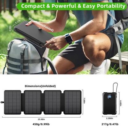15W Magnetic Wireless 10000mAh Solar Power Bank