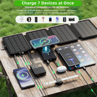 15W Magnetic Wireless 10000mAh Solar Power Bank