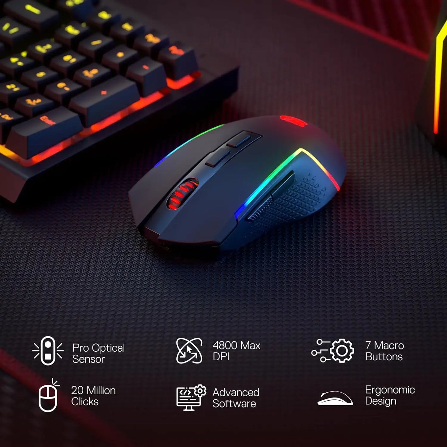 Redragon S142 Wireless Gaming Keyboard & Mouse Combo,