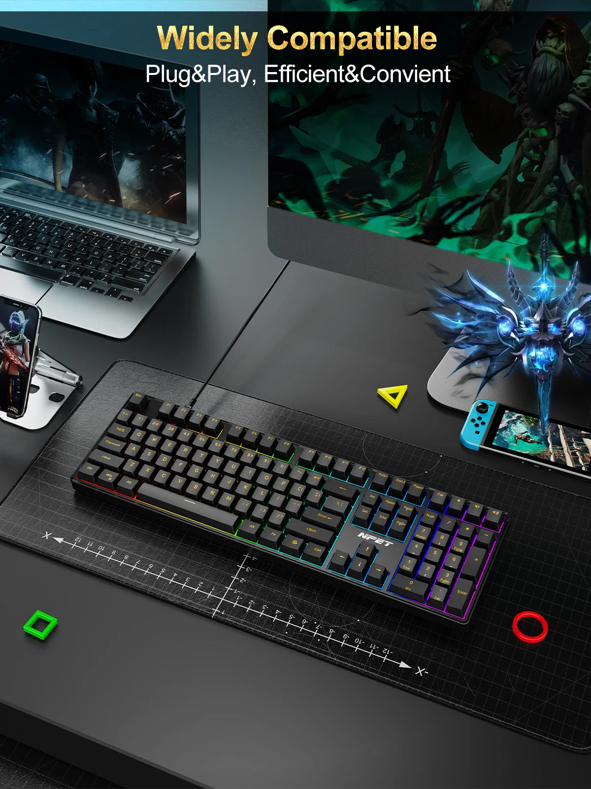 NPET 87 Keys RGB Mechanical Keyboard