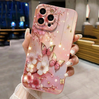 Butterfly Floral Design Shockproof Phone Case