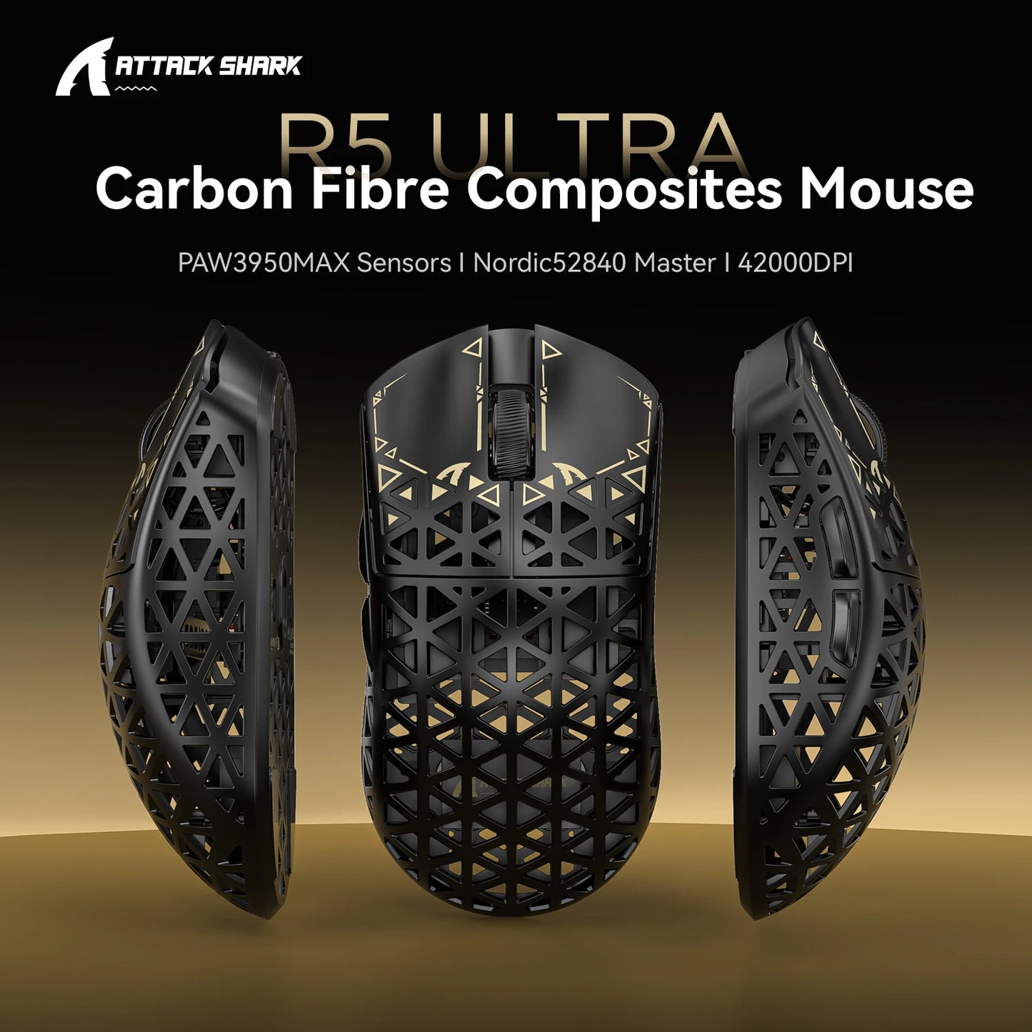 ATTACK SHARK R5 Ultra Carbon Fiber Wireless 8K Gaming Mouse