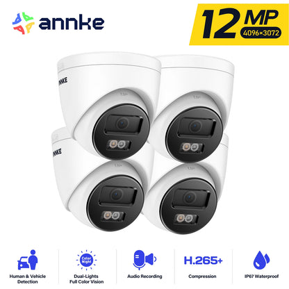 ANNKE 12MP 4PCS Outdoor Smart Dual Light PoE Security Camera