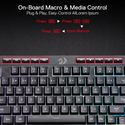 Redragon K515 Shiva RGB Membrane Gaming 98 Keys Mechanical Keyboard