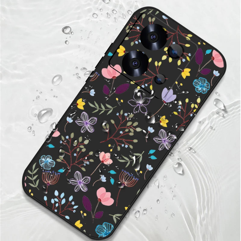 Small Flowers Print Lanyard Case