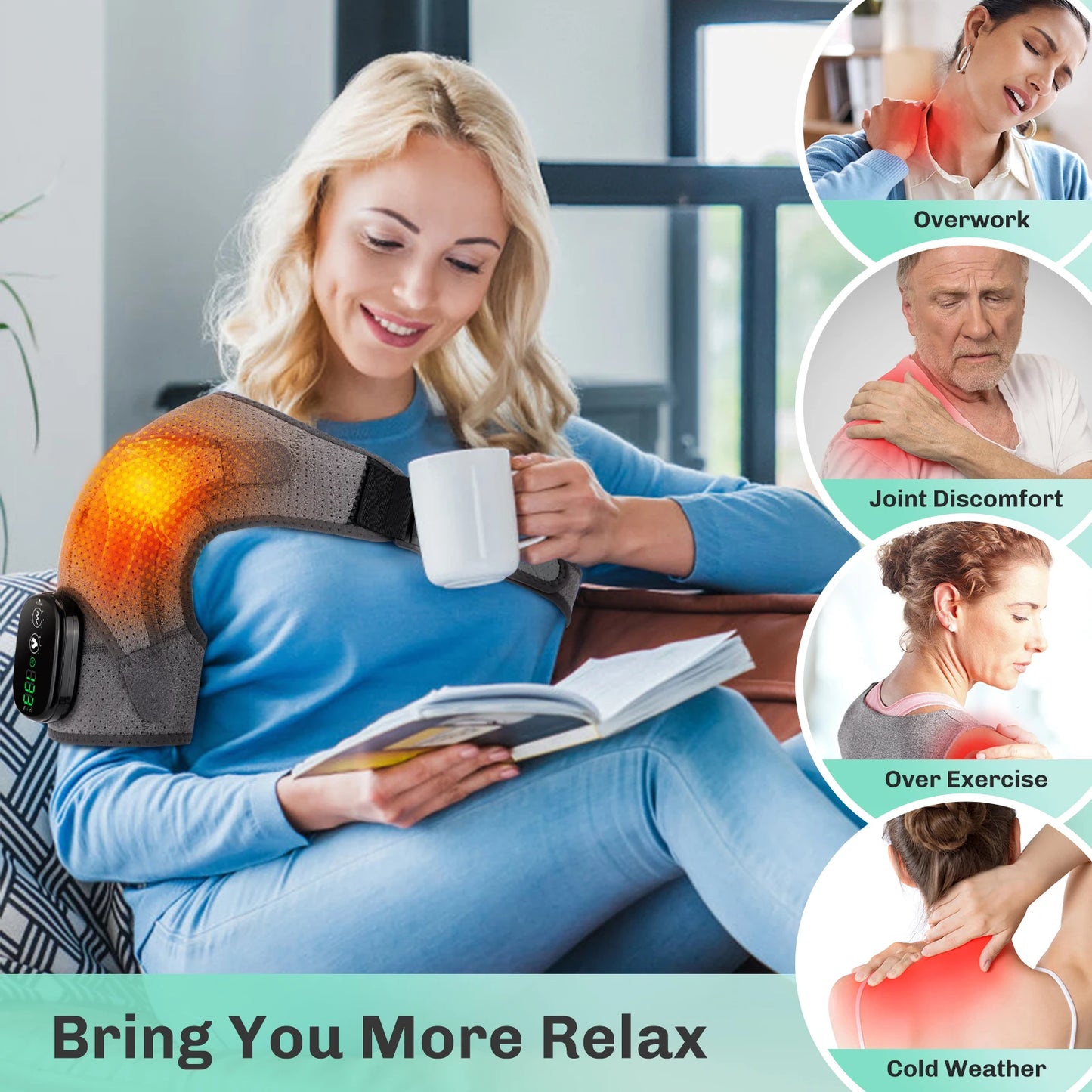 Adjustable Heating Vibration Shoulder Brace