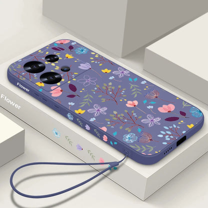 Small Flowers Print Lanyard Case