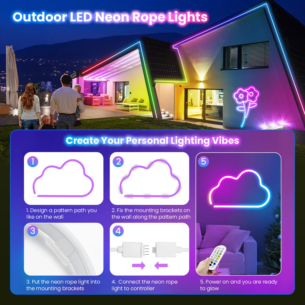 10M/5M/3M Neon WIFI RGB Led Strip Lights