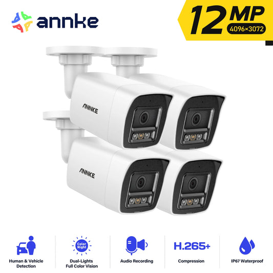 ANNKE 12MP 4PCS Outdoor Smart Dual Light PoE Security Camera