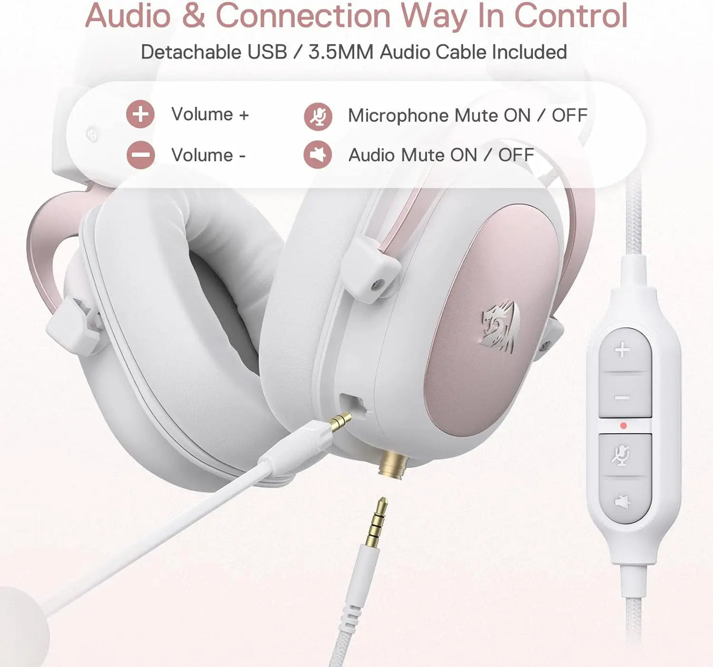 Redragon H510 Zeus White Wired Gaming Headset