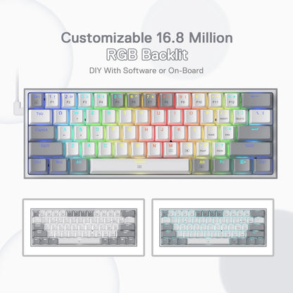 Redragon K617 Fizz 60% Wired RGB Gaming Keyboard