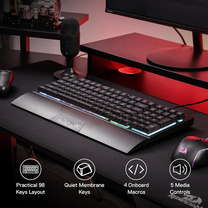 Redragon K515 Shiva RGB Membrane Gaming 98 Keys Mechanical Keyboard