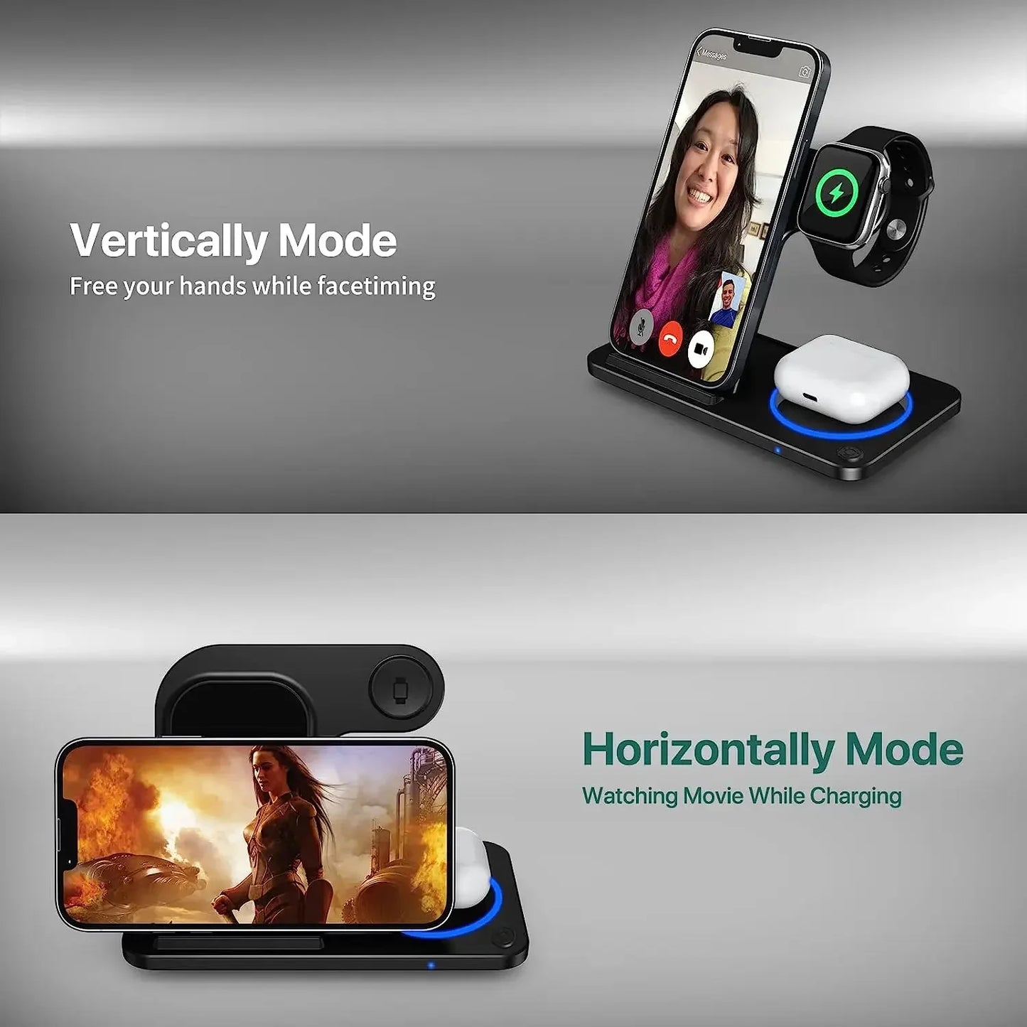 30W 3 in 1 Fast Wireless Charger