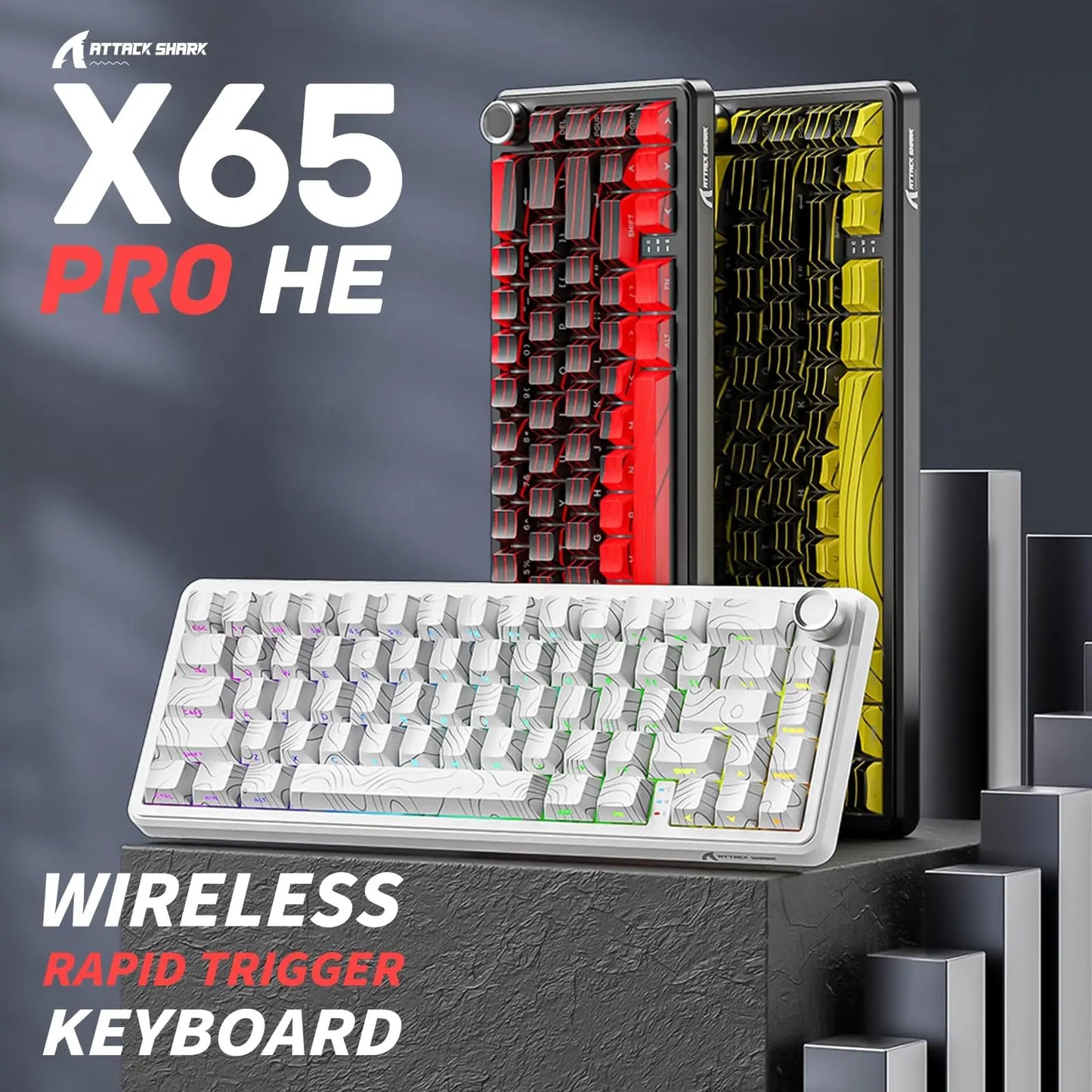 ATTACK SHARK X65PRO HE Rapid Trigger Wireless Gaming Keyboard