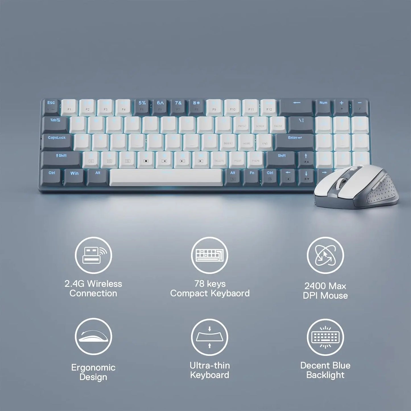 Redragon BS8772 Wireless Keyboard and Mouse Combo
