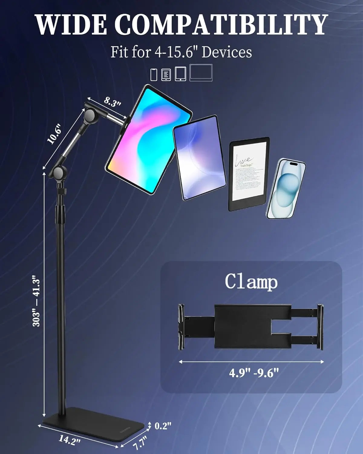 Adjustable Tablet Floor Stand