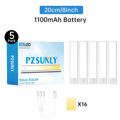 PZSUNLY 5Pcs Smart LED Motion Sensor Lights
