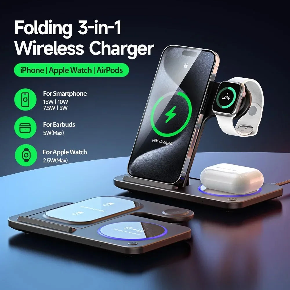 30W 3 in 1 Fast Wireless Charger