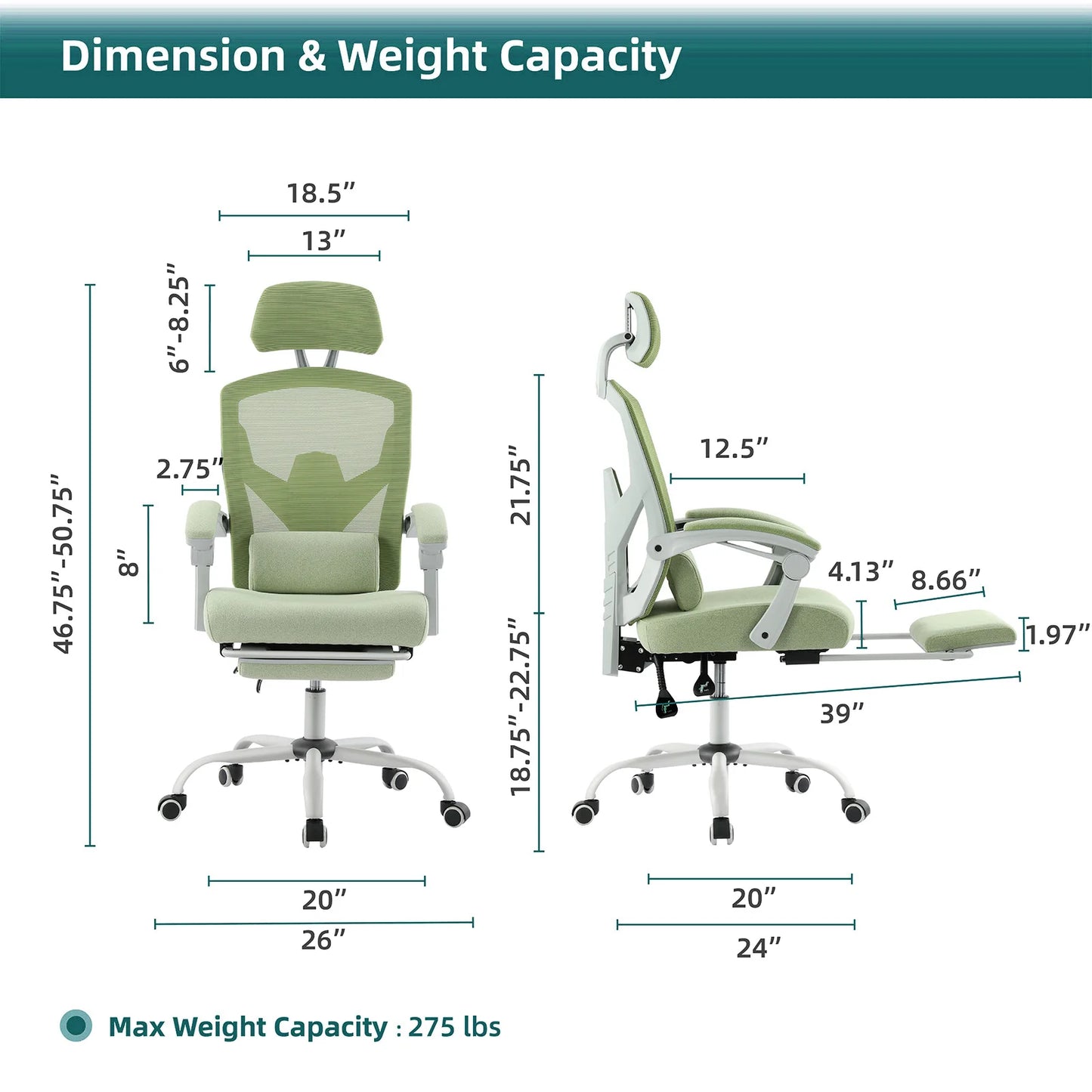 JHK Ergonomic Reclining High Back Gaming Chair