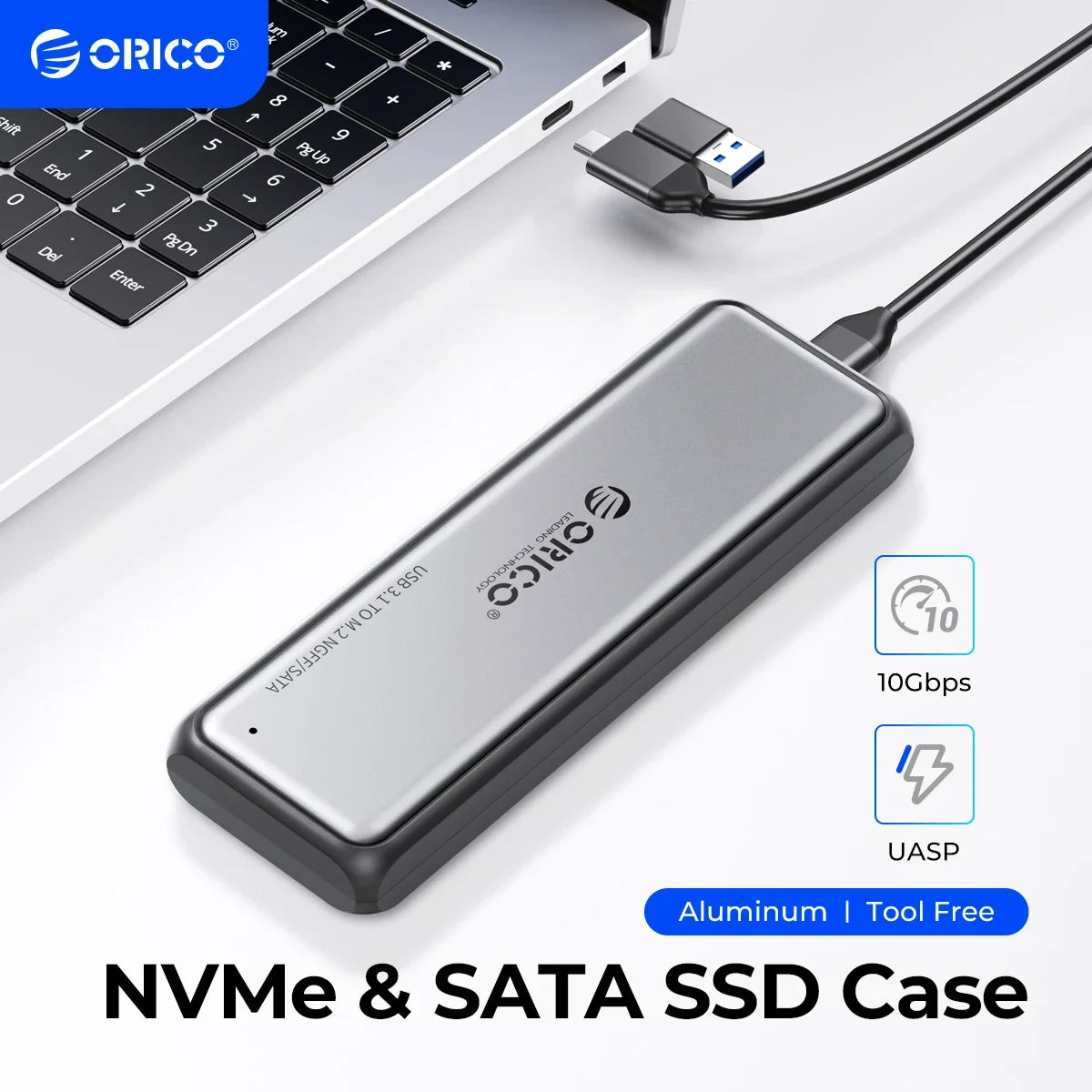 ORICO NVMe SATA Aluminum M.2 SSD Enclosure