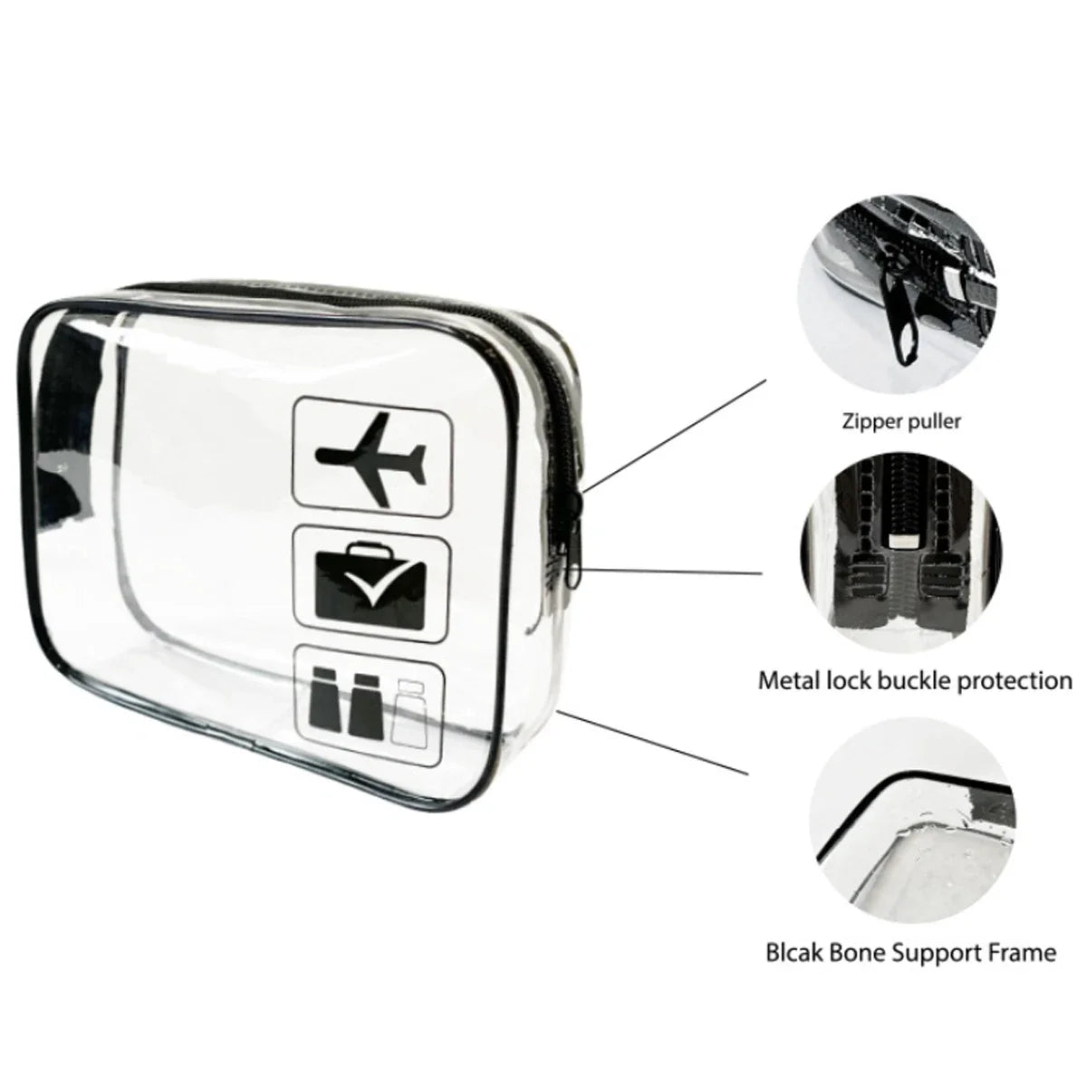 Transparent Zipper Makeup Bag