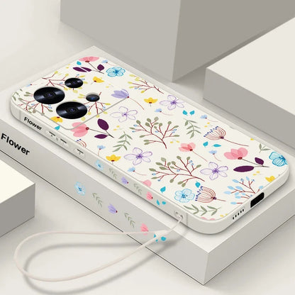 Small Flowers Print Lanyard Case