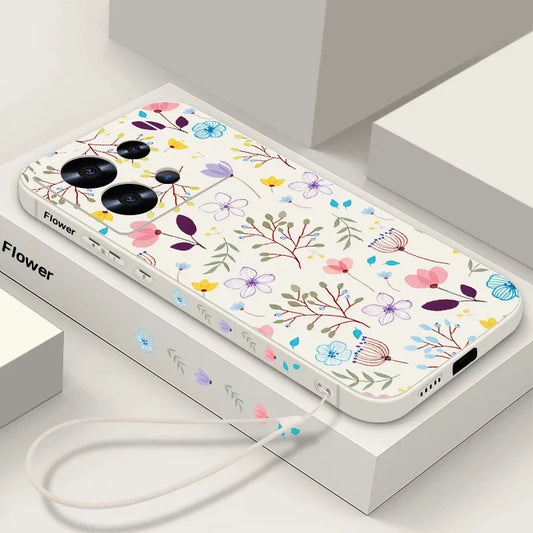 Small Flowers Print Lanyard Case