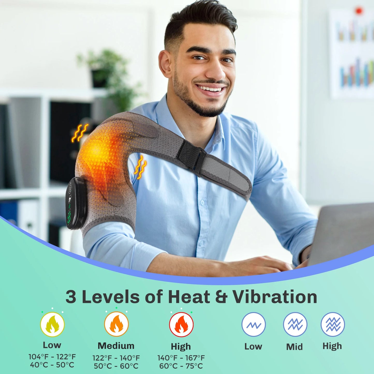 Adjustable Heating Vibration Shoulder Brace