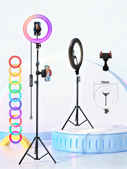 Adjustable 10" RGB Ring Light
