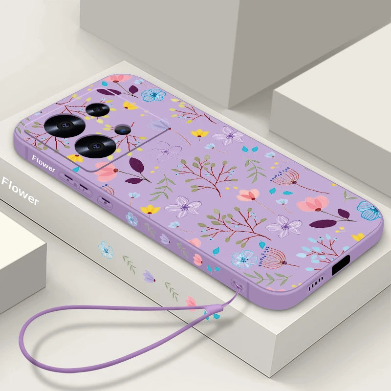 Small Flowers Print Lanyard Case