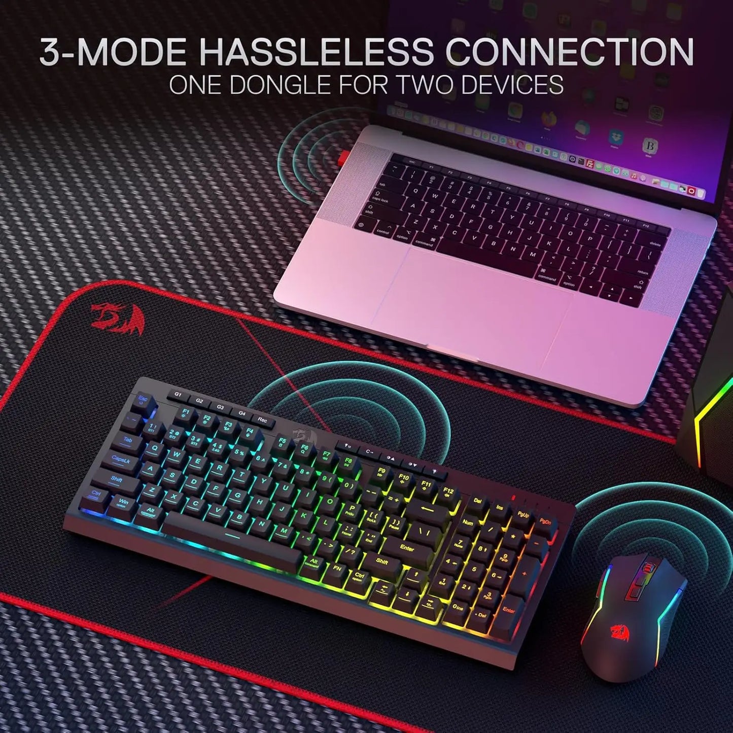 Redragon S142 Wireless Gaming Keyboard & Mouse Combo,