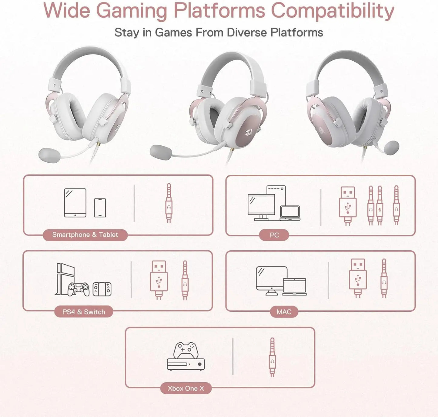 Redragon H510 Zeus White Wired Gaming Headset