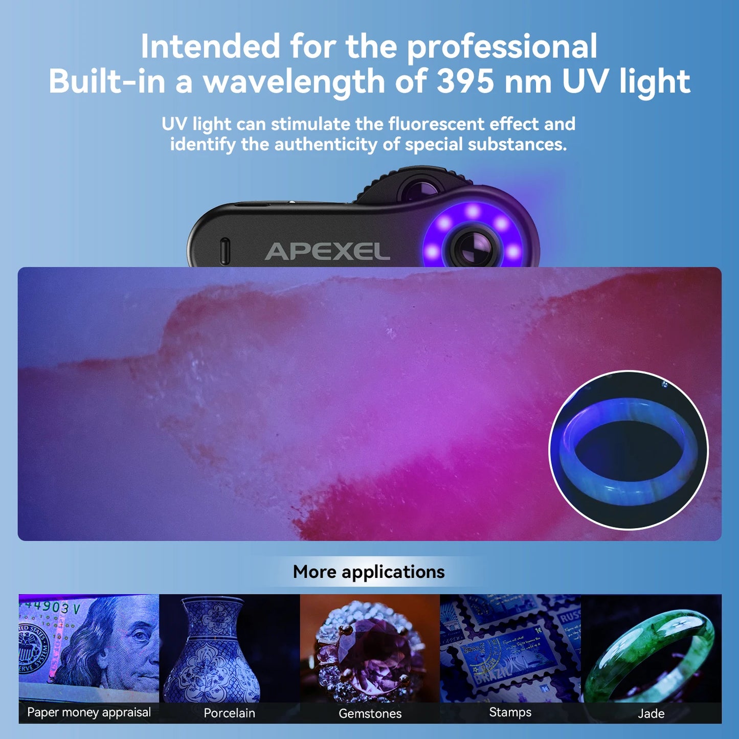 APEXEL 40X/80X/120X Jewelry Lens